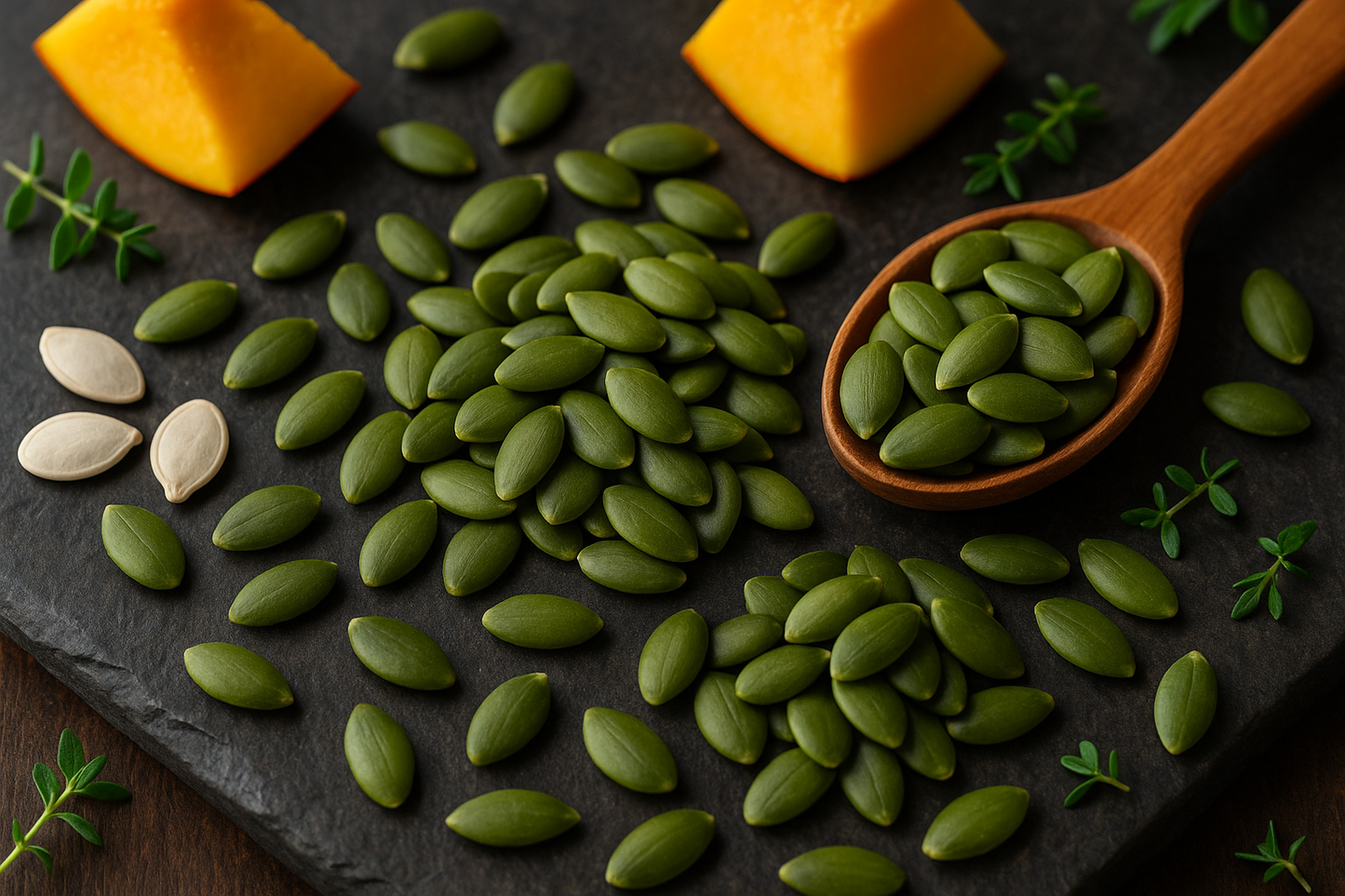 green pumpkin seeds